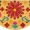 Unyqoos ® Decoratieve Halfronde Kokosvezel Deurmat voor Binnen en Buiten, Antislip en Wasbaar, 40 x 70 cm