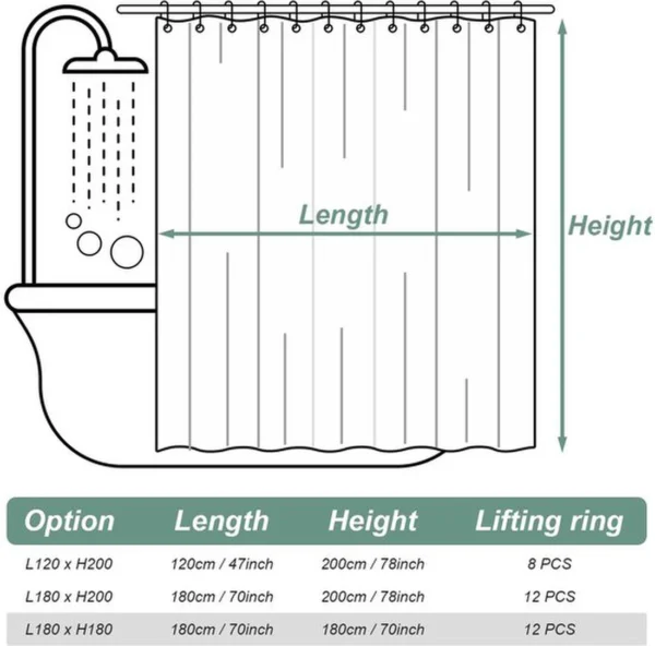 Unyqoos® Douchestijl Verfrisser: Grijs, Wasbaar, Schimmelwerend en Waterafstotend Douchegordijn Set met Ringen