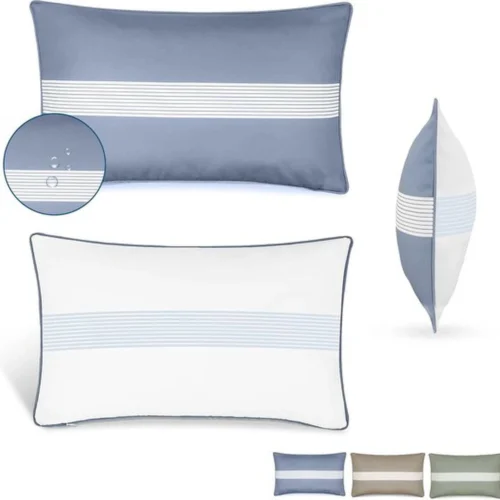 Unyqoos ® Stijlvolle Dubbele Kussenslopen Voor Binnen En Buiten In Trendy Blauw Met Luxe Afwerking