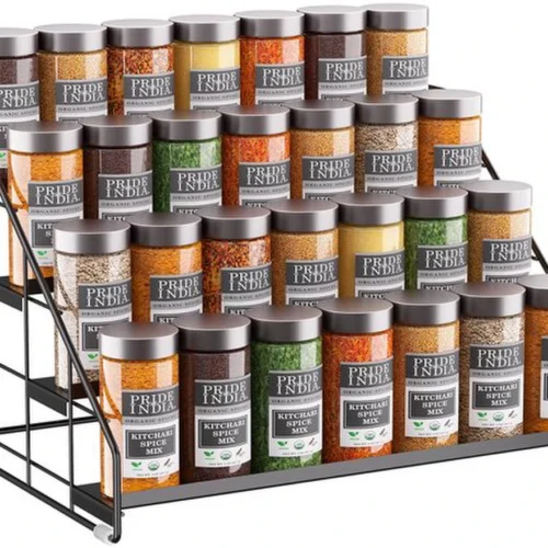 P-87213230253280-20260406101203.webp Unyqoos ® Verstelbaar Kruidenrek met Vier Lagen voor Keuken en Voorraadkast Organisatie in Modern Zwart Ontwerp