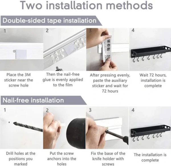 P-87213230259154-20260406095132.webp Unyqoos ® Stijlvol Multifunctioneel Keuken- en Badkamer Wandrek met Handdoekhouder en Kruidenrek