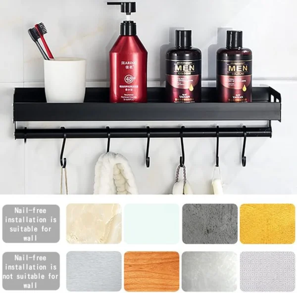 P-87213230259155-20260406095142.webp Unyqoos ® Stijlvol Multifunctioneel Keuken- en Badkamer Wandrek met Handdoekhouder en Kruidenrek