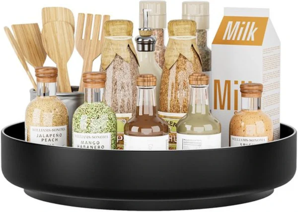 Unyqoos ® Draaiplateau Organizer voor Keuken en Koelkast met Grootse Capaciteit en Design