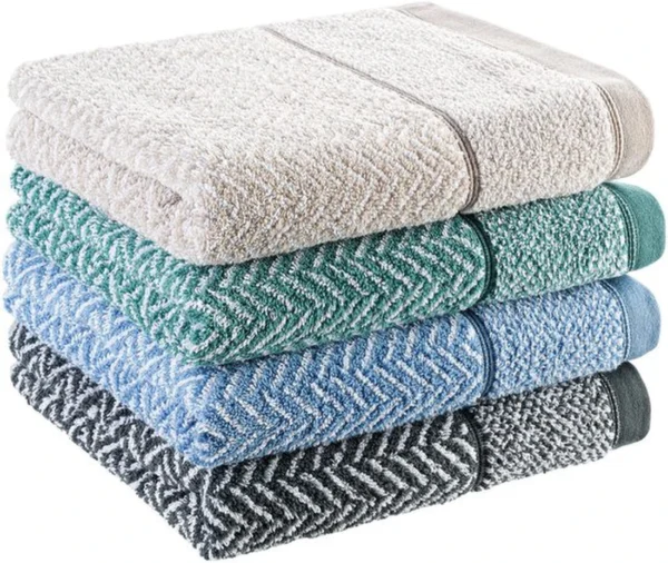 P-87213230260665-20260405182930.webp Unyqoos ® Luxueuze Handdoekenset van 100% Katoen met Elegant Patroon in Oceaangroen en Wit, Set van 3