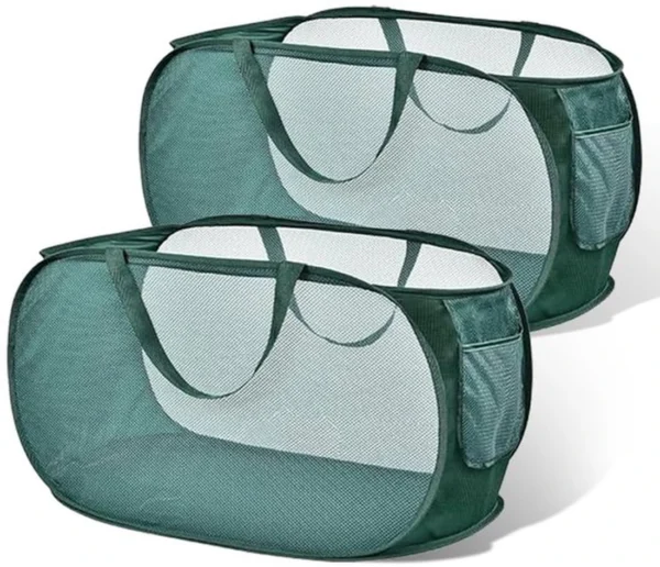Unyqoos® Handige Opvouwbare Wasmand Set voor Reizen en Dagelijks Gebruik - Groen, 2 Stuks