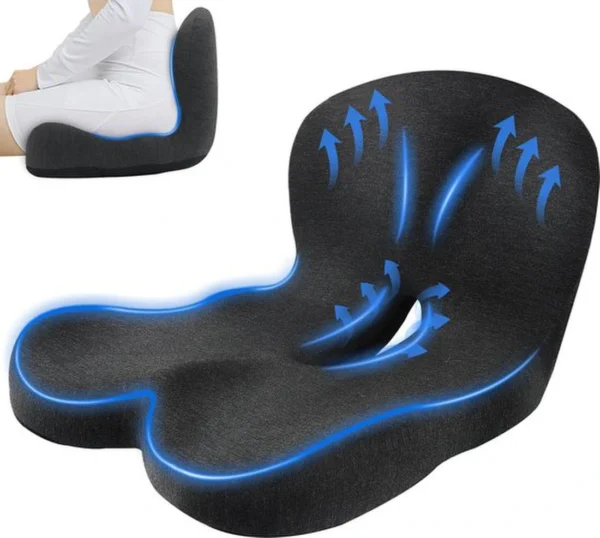 Unyqoos ® Ergonomisch Zitkussen voor Optimale Rugondersteuning en Stressvermindering bij Langdurig Zitten