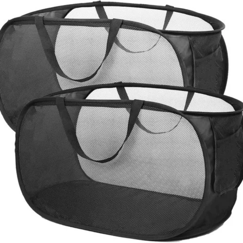 Unyqoos® Handige Opvouwbare Wasmanden Set van Twee voor Reizen, Kamperen en Meer - Zwart