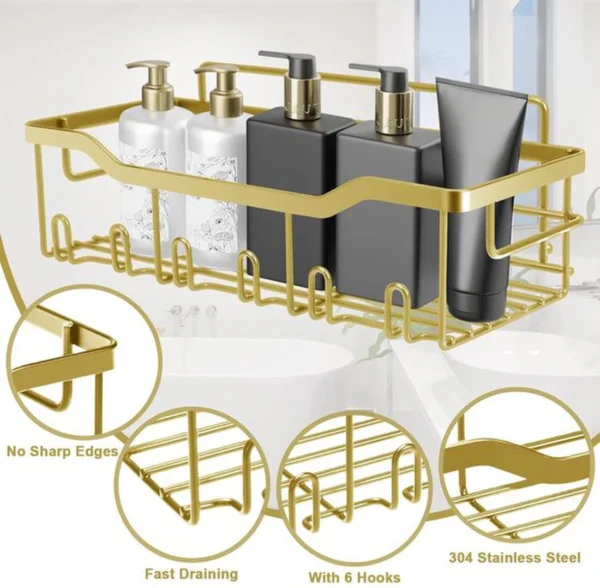 Unyqoos ® Roestvrij Stalen Doucheplankenset Zonder Boren Met Multifunctionele Opslagopties