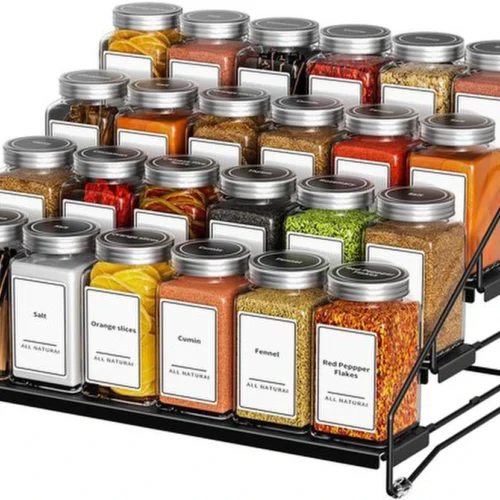 Unyqoos® Kruidenrek Met Vier Niveaus Voor Optimale Keukenorganisatie En Verstelbare Diepte