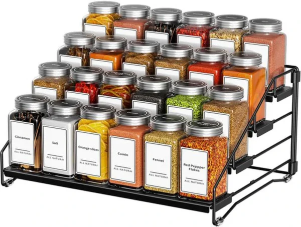 Unyqoos® Kruidenrek Met Vier Niveaus Voor Optimale Keukenorganisatie En Verstelbare Diepte
