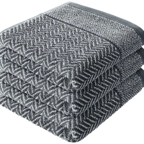 Unyqoos ® Luxueuze Handdoekenset van Hoogwaardig Katoen met Elegant Patroon in Antraciet en Wit