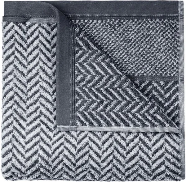 P-87213230287012-20260405183451.webp Unyqoos ® Luxueuze Handdoekenset van Hoogwaardig Katoen met Elegant Patroon in Antraciet en Wit