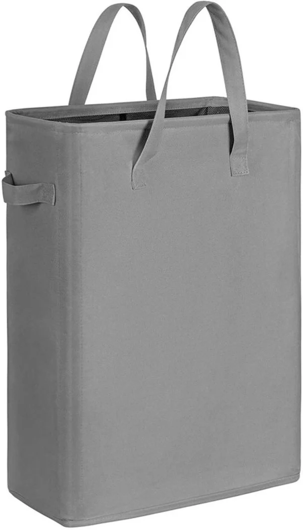 Unyqoos® Compacte, Opvouwbare en Waterdichte Wasmand met Handvat voor Smalle Ruimtes, 45L Capaciteit, Grijs