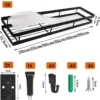Unyqoos ® Kruidenrek Wandplank Zonder Boren Voor Keuken, Badkamer En Balkon, Mat Zwart, 20 cm