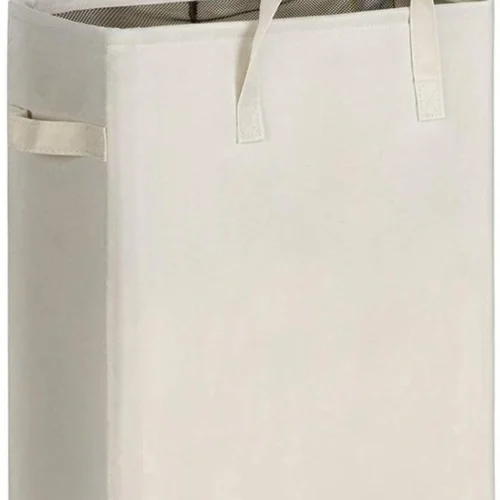 Unyqoos ® Ruimtebesparende Opvouwbare Wasmand met Handvatten en Waterdichte Functie, 45L Capaciteit, Beige