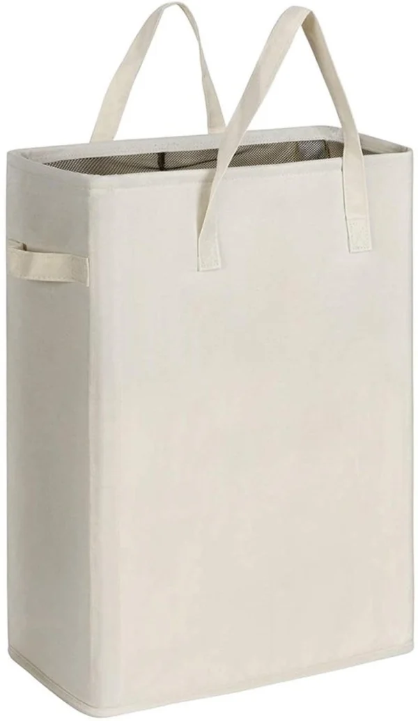 Unyqoos ® Ruimtebesparende Opvouwbare Wasmand met Handvatten en Waterdichte Functie, 45L Capaciteit, Beige