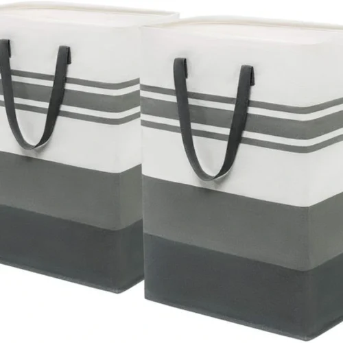 Unyqoos® Opvouwbare Grijze Wasmand Set van 2 met Grote Capaciteit van 75 Liter voor Diverse Gebruiken