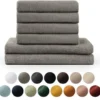 Unyqoos ® Complete Set van Luxe Badstof Handdoeken met Ultra Absorberende Eigenschappen, 6 Stuks, Grijs, 100% Katoen