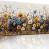 Unyqoos® Verfijnde Canvas Wanddecoratie met Bloemenzee voor Diverse Interieuren - 50 x 100 cm