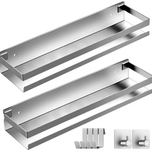 Unyqoos ® Ruime en Roestvrije Doucheplank Set met Multifunctionele Haken voor Badkamerorganisatie