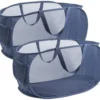 Unyqoos® Opvouwbare en Ruime Pop-up Wasmand Set voor Reizen en Dagelijks Gebruik, 2 Stuks, Marineblauw