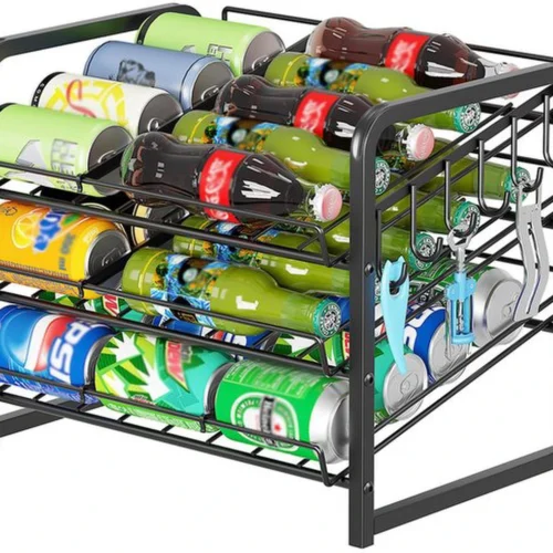 Unyqoos ® Multifunctioneel Opbergrek met 3 Niveaus voor Efficiënte Blikjesorganisatie