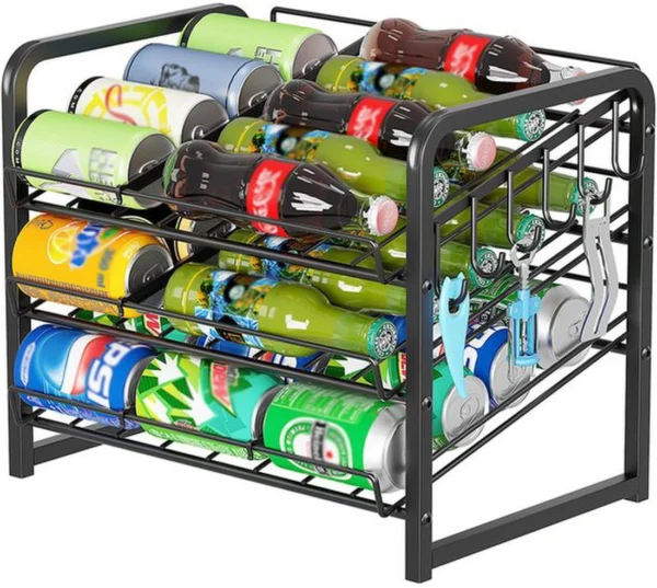 Unyqoos ® Multifunctioneel Opbergrek met 3 Niveaus voor Efficiënte Blikjesorganisatie