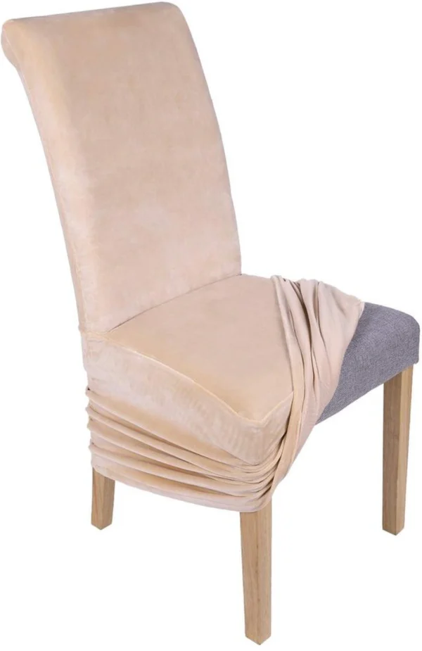 Unyqoos ® Hoogwaardige Zachte Stoelhoezen voor Eetkamerstoelen met Perfecte Pasvorm en Modern Design - Set van 2 in Beige