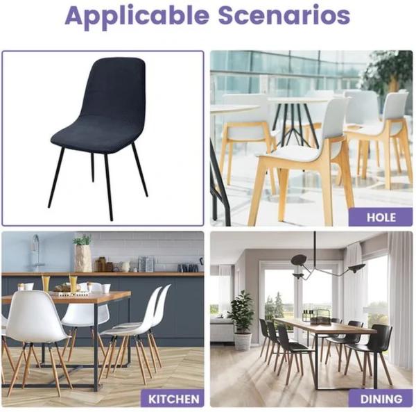 Unyqoos ® Stretchy Jacquard Stoelhoezen Set van 6 voor Eetkamerstoelen, Bruiloften en Feesten