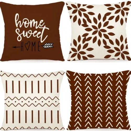 Unyqoos ® Kussenhoezen Set van 4 Luxe Linnen Stof voor Bank, Tuinbed en Slaapkamer 40x40cm (Set van 4)