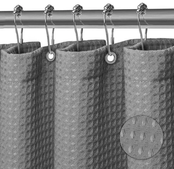 Unyqoos® Stijlvol Grijs Douchegordijn van Hoogwaardig Polyester met Wafelpatroon en Waterafstotende Eigenschappen