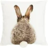Unyqoos ® Decoratieve Kussenhoes met Pompons en Konijnendessin voor Lente Decoratie