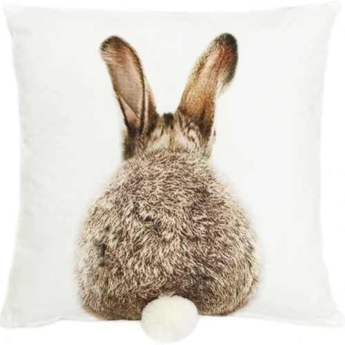 Unyqoos ® Decoratieve Kussenhoes met Pompons en Konijnendessin voor Lente Decoratie