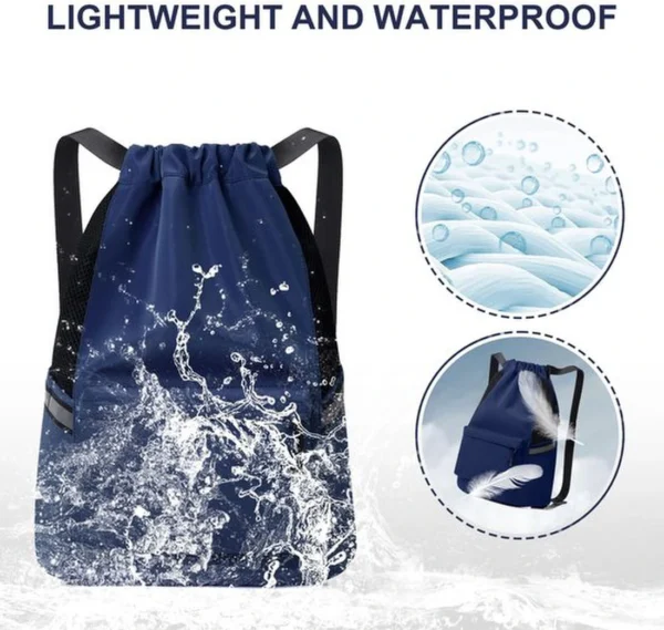 Unyqoos® Veelzijdige Waterdichte Rugzak met Trekkoordsluiting en Reflecterende Strepen voor Sport en Reis