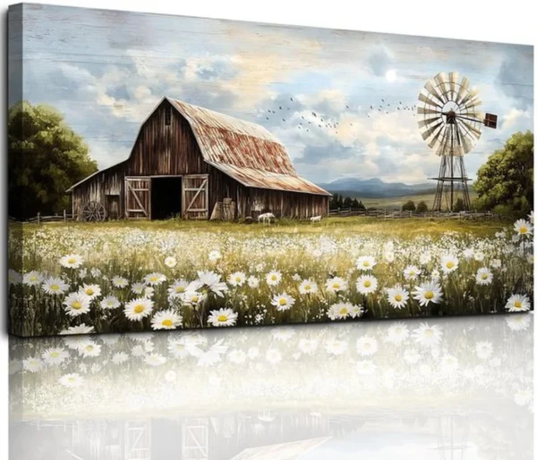 Unyqoos® Verfijnde Bloemenzee Canvas Wanddecoratie voor Elke Kamer - 50 x 100 cm Kunstdruk