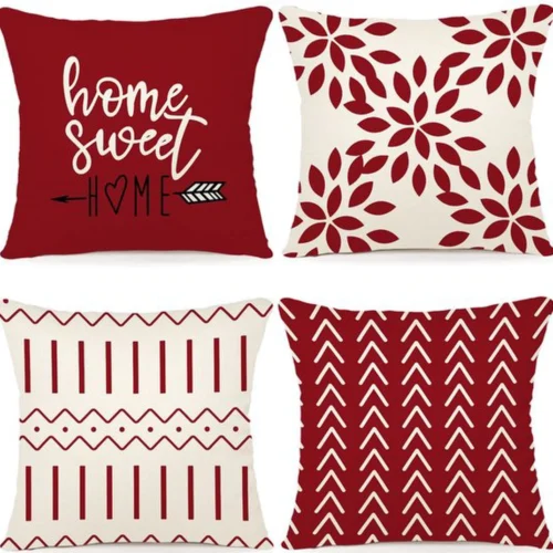 Unyqoos ® Kussenhoezen Set van 4 voor Bank, Tuinbed, Slaapkamer en Auto - 40x40cm Decoratieve Hoezen