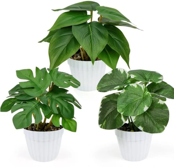 Unyqoos® Verbluffend Realistisch Kunstplantenset Met Drie Stuks Voor Diverse Ruimtes