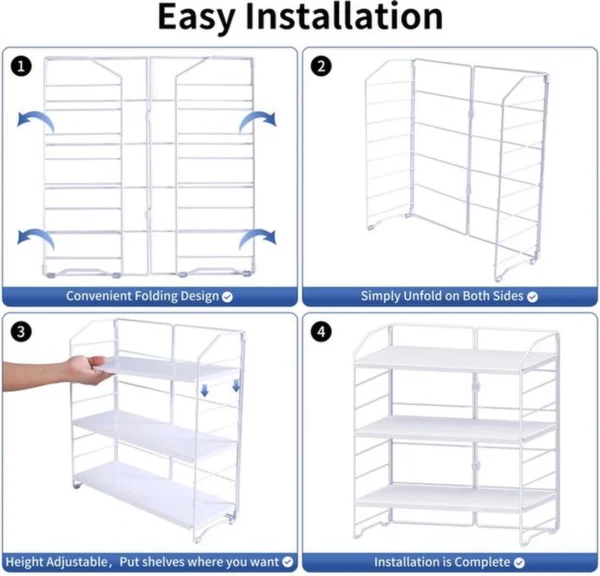 P-87213230335905-20260406101855.webp Unyqoos® Verstelbaar en Multifunctioneel Opbergrek voor Keuken, Badkamer en Slaapkamer