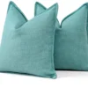 P-87213230339892-20260406110905.webp Unyqoos® Set van 2 Luxe Linnen Kussenslopen voor Sierkussens in Turquoise, 50 x 50 cm