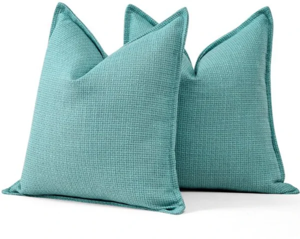 P-87213230339892-20260406110905.webp Unyqoos® Set van 2 Luxe Linnen Kussenslopen voor Sierkussens in Turquoise, 50 x 50 cm