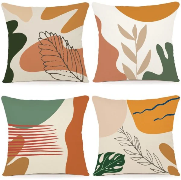 Unyqoos ® Stijlvolle Set van 4 Geometrische Kussenhoezen voor Binnen en Buiten 40 x 40 cm