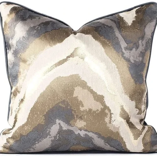 P-87213230346270-20260406110625.webp Unyqoos® Maritiem Blauw en Gouden Decoratieve Kussenhoes voor Moderne Woonkamer en Slaapkamer, 45 x 45 cm