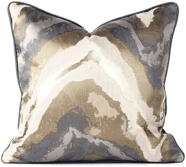 Unyqoos® Maritiem Blauw en Gouden Decoratieve Kussenhoes voor Moderne Woonkamer en Slaapkamer, 45 x 45 cm