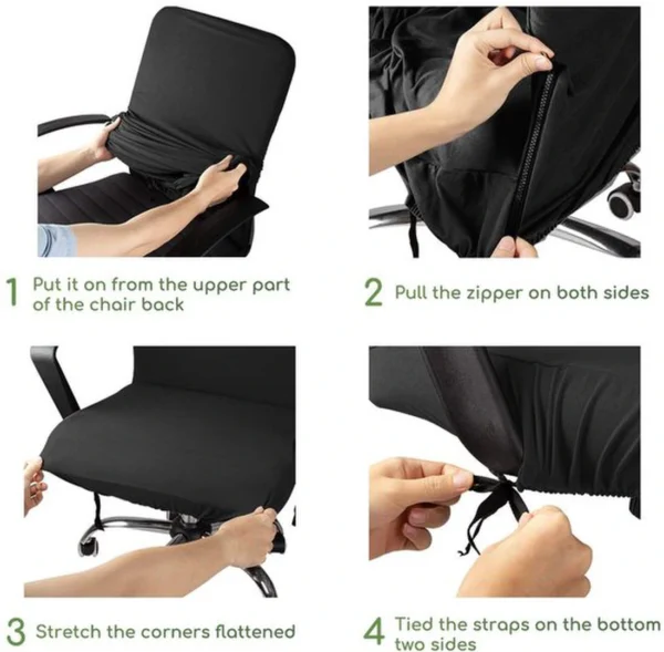 Unyqoos ® Bureaustoelhoes voor Modern Interieur met Elastische en Wasbare Stof