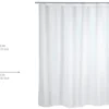 Unyqoos® Wit Douchegordijn Waterdicht en Onderhoudsvriendelijk voor Douche en Badkuip 180 x 200 cm met Ringen