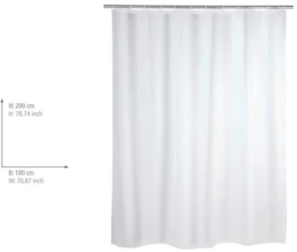 Unyqoos® Wit Douchegordijn Waterdicht en Onderhoudsvriendelijk voor Douche en Badkuip 180 x 200 cm met Ringen