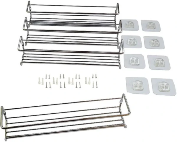 Unyqoos® Kruidenrek Set van Metaal voor Keuken en Badkamer, Flexibele Opbergoplossing met 4 Planken