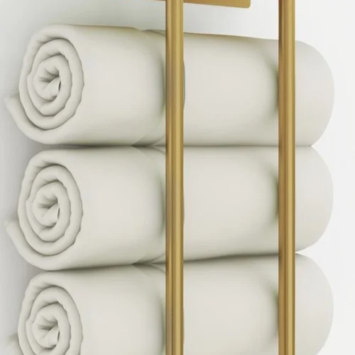 Unyqoos ® Stijlvol Metalen Handdoekenrek met Plank en 3 Haken voor Badkamerwand