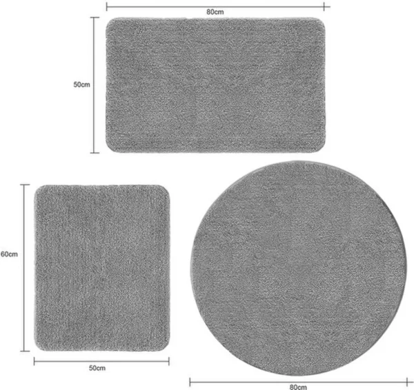 Unyqoos ® Ultrazachte en Absorberende 3-Delige Badkamermatten Set met Antislipfunctie
