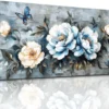 Unyqoos® Elegante Canvas Wandkunst met Pioenrozen en Vlinders voor Moderne Interieurs
